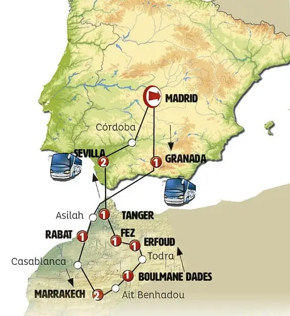 Viajar desde Madrid a Marruecos en Avión