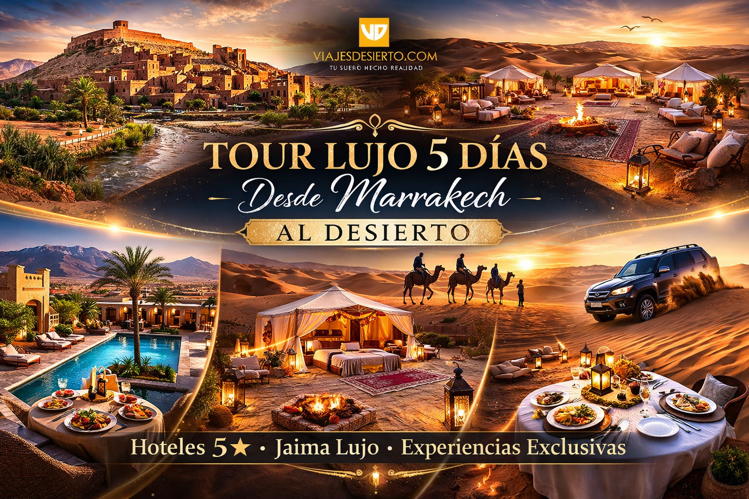 Tour de Lujo al Desierto desde Marrakech en 5 Dias