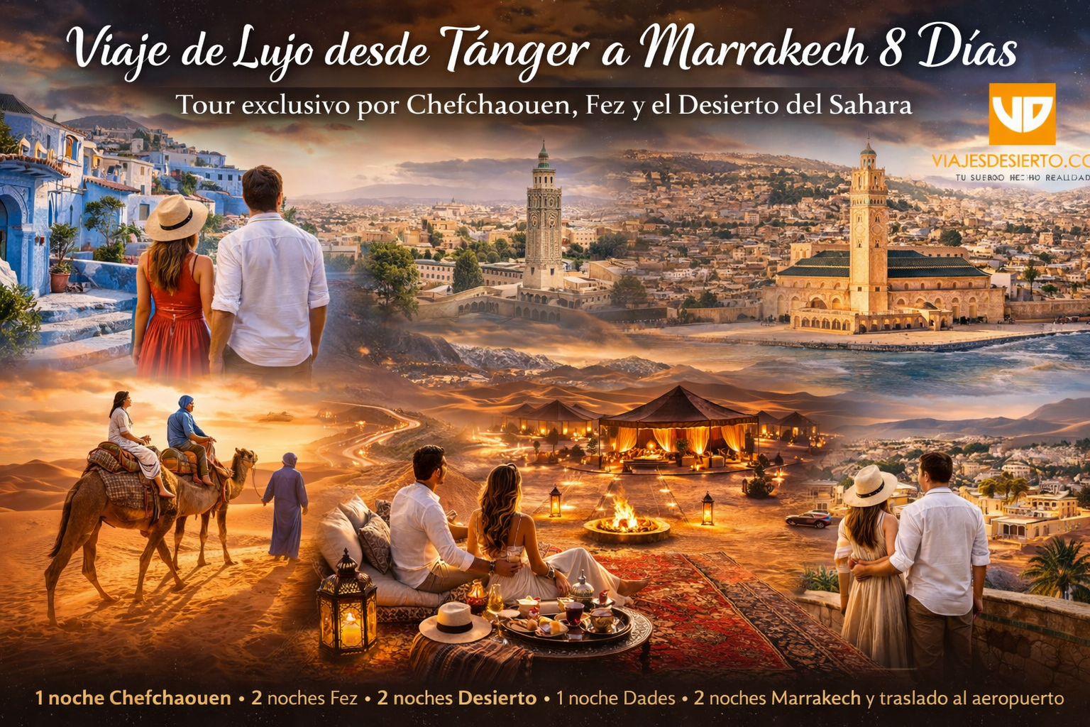 Viaje de Lujo desde Tanger a Marrakech 8 Dias