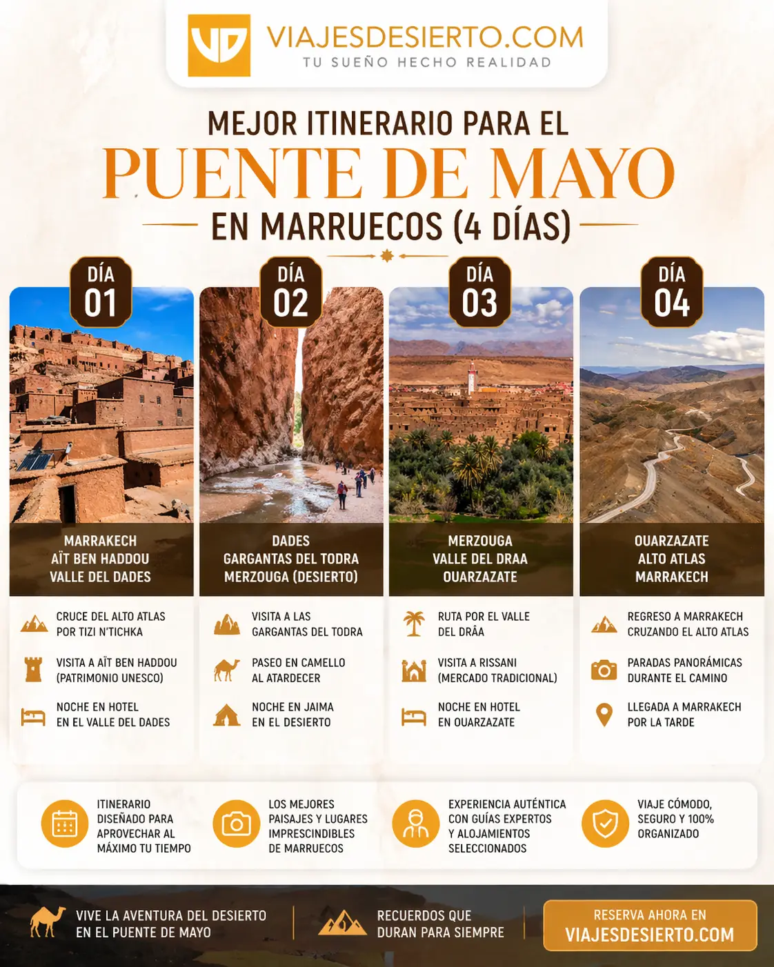 Viaje Puente de Mayo a Marruecos: Guía Completa + Mejor Tour al Desierto desde Marrakech 2 puente de mayo Marruecos